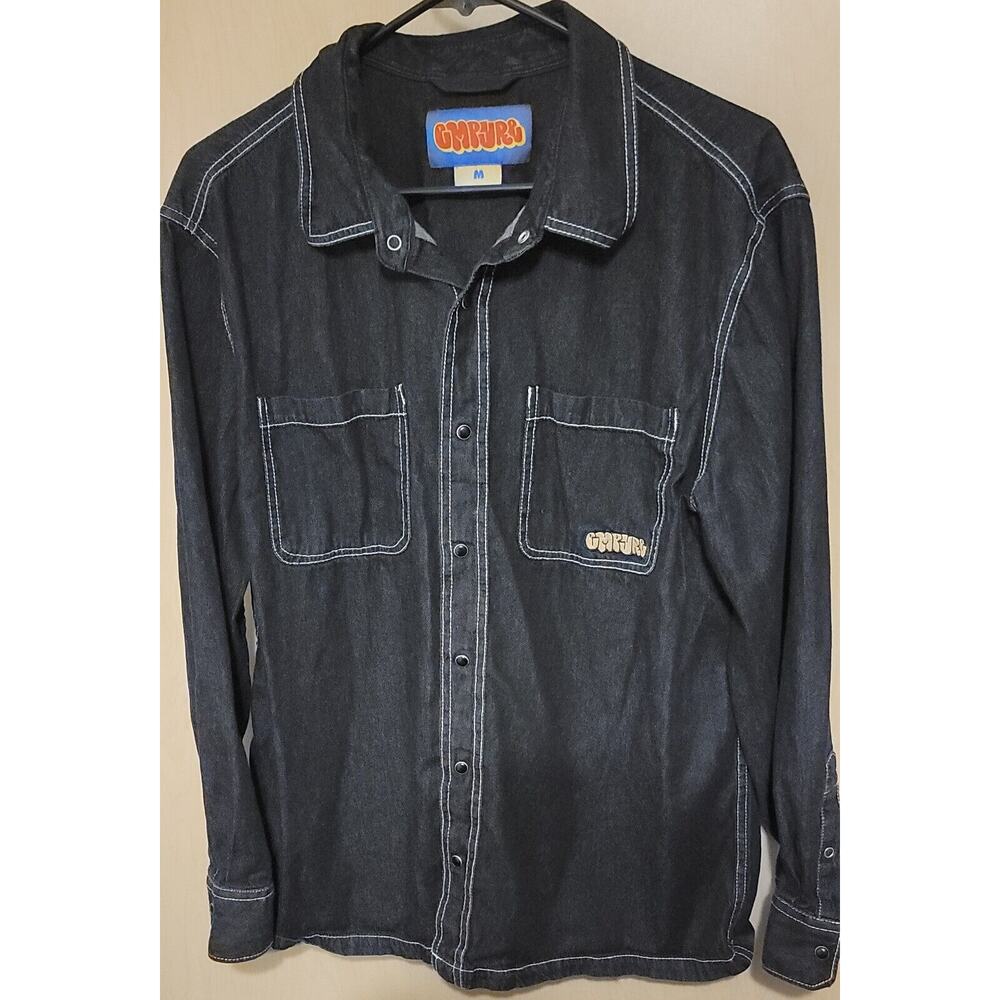 Empire Button Down Long Sleeve Shirt, Skating, Y2K Men’s, Pearl Snap Men Sz Med